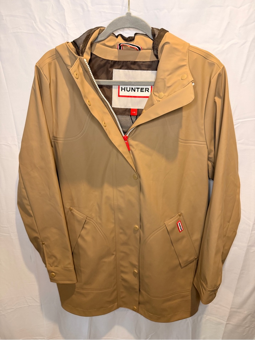 Hunter Tan Hooded Raincoat
